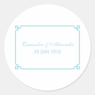 Aqua Paradise Deco Chic Wedding Classic Round Sticker