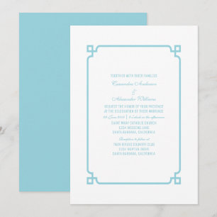 Aqua Paradise Deco Chic Wedding Invite