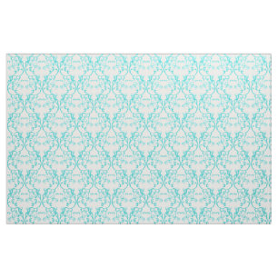 Aqua Parisian Damask Pattern Fabric