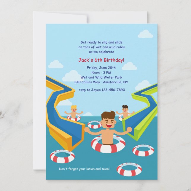 Aqua Park Invitation (Front)