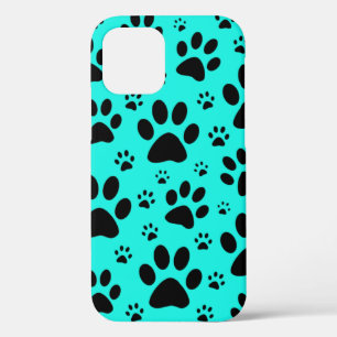 Aqua Paw print phone case, make in any colour! iPhone 12 Case