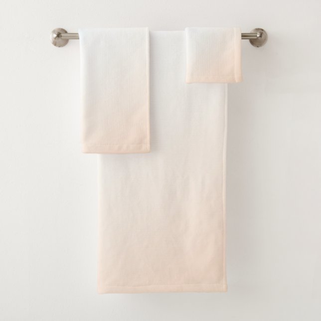  Aqua Peach White Ombre    Bath Towel Set (Insitu)
