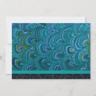 Aqua Peacock Feather Party Invitation