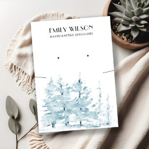 AQUA PINE TREE FOREST NECKLACE EARRING DISPLAY BUSINESS CARD