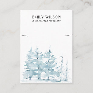 AQUA PINE TREE FOREST WINTER BRACELET DISPLAY BUSINESS CARD
