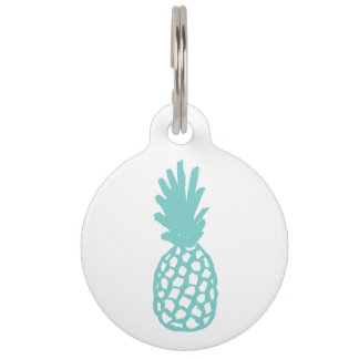 Aqua Pineapple Pet Tag