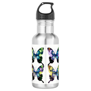 Aqua, Pink, and Yellow -  Elegant Butterflies 532 Ml Water Bottle