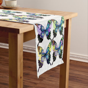 Aqua, Pink, and Yellow - Elegant Butterflies Short Table Runner