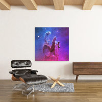 Aqua Pink Ombre Pillars of Creation Large Square