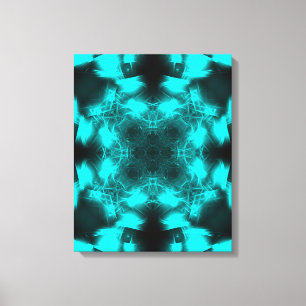 Aqua Plasma Symmetry Fractal Art Canvas Print