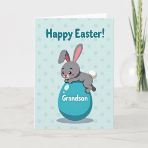 Aqua Polka Dot Easter Card