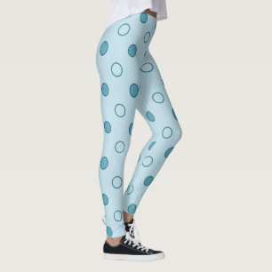 Aqua Polka Dots 2 Leggings
