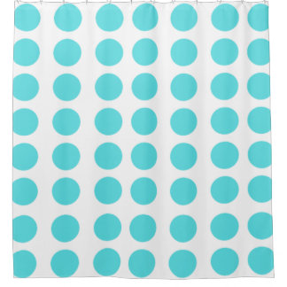 Aqua Polka Dots Shower Curtain