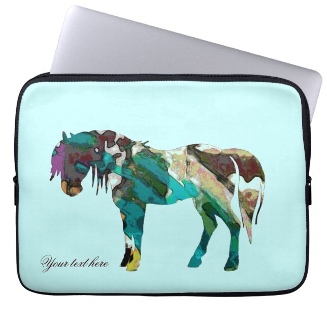 Aqua Pony Laptop Sleeve (Front)