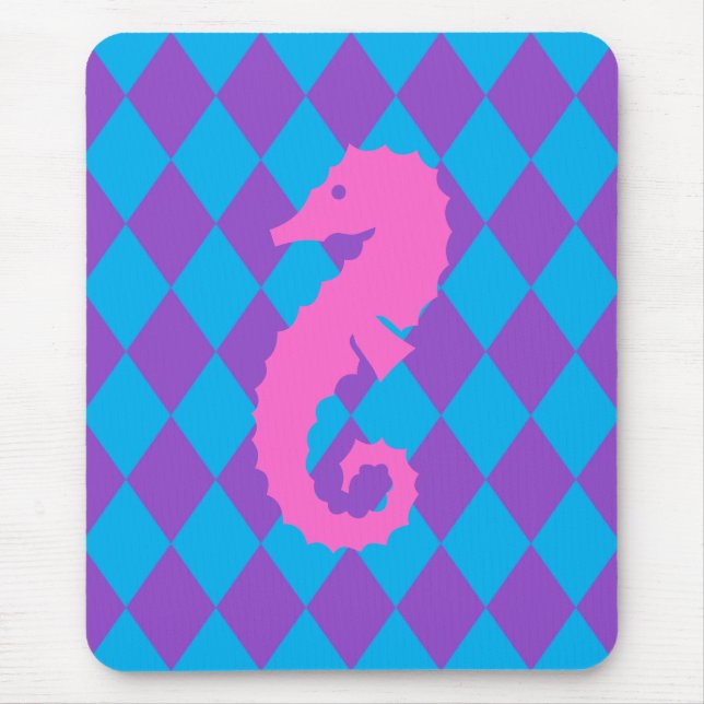 Aqua & Purple Diamonds Mouse Pad (Front)