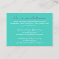 Aqua Purple Insert Reception & Accommodation Cards
