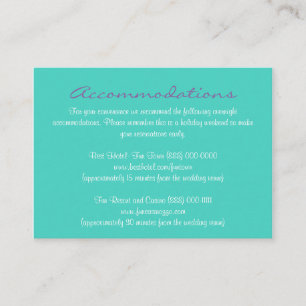 Aqua Purple Insert Reception & Accommodation Cards