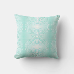 Aqua Regency Damask Cushion