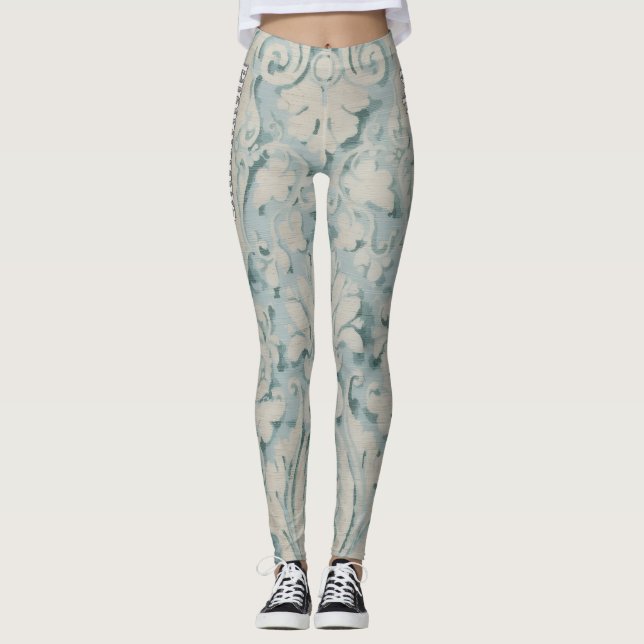 Aqua Renaissance Vine Leggings (Front)