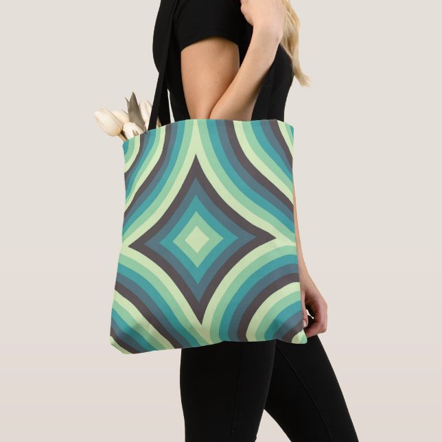 Aqua Resonance Pulse Tote Bag (Close Up)