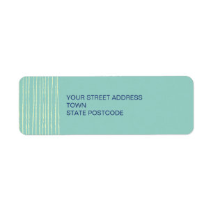 Aqua Return Address Label