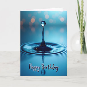 Aqua Ripple Birthday Card
