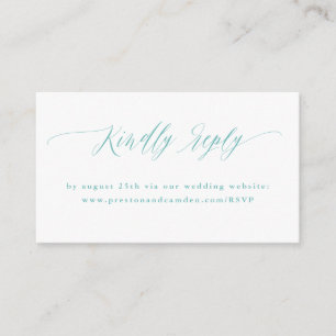 Aqua RSVP Wedding Website Details Enclosure Card