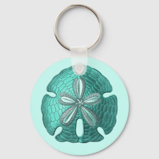 Aqua Sand Dollar Key Ring