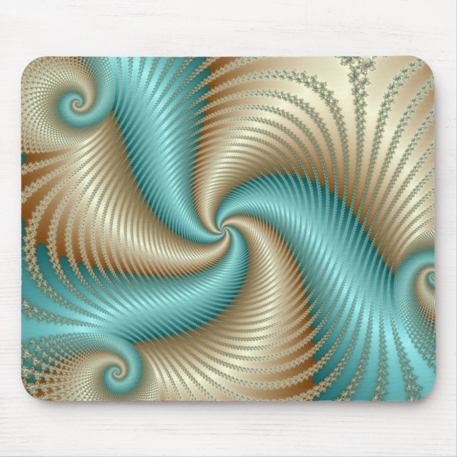 Aqua Satin - Fractal Mouse Pad (Front)
