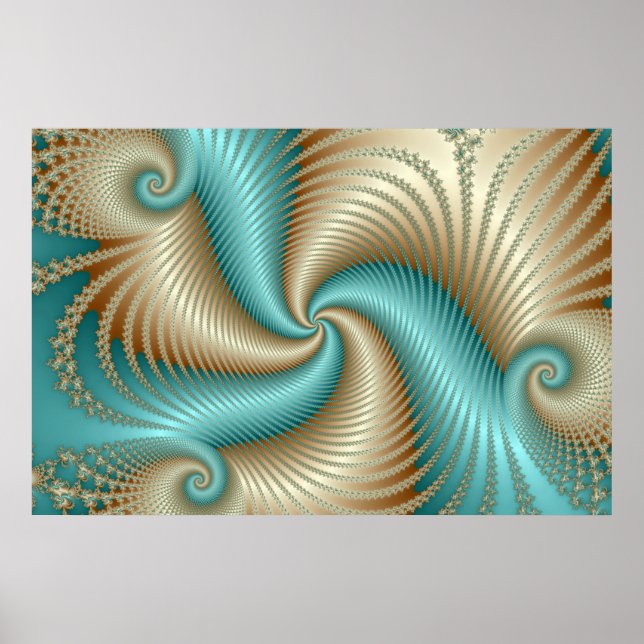 Aqua Satin - Fractal Poster (Front)