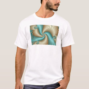 Aqua Satin - Fractal T-Shirt
