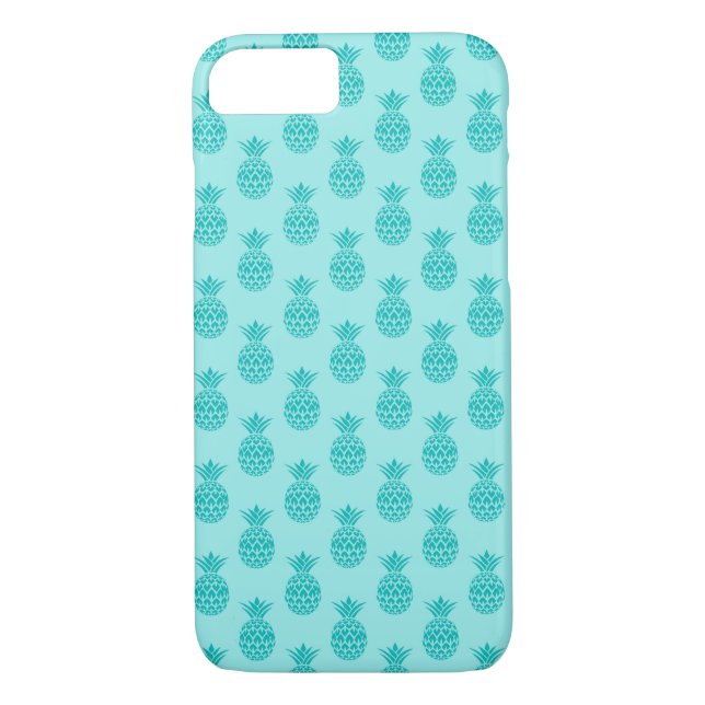Aqua Sea Foam Blue Pineapple Pattern Case-Mate iPhone Case (Back)