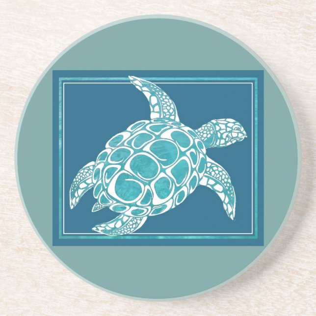 Aqua Sea Turtle Coaster (Front)
