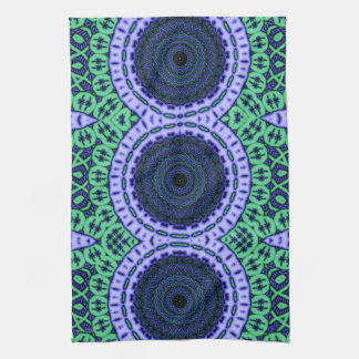 Aqua Seahorse Kaliedescope Pattern Tea Towel