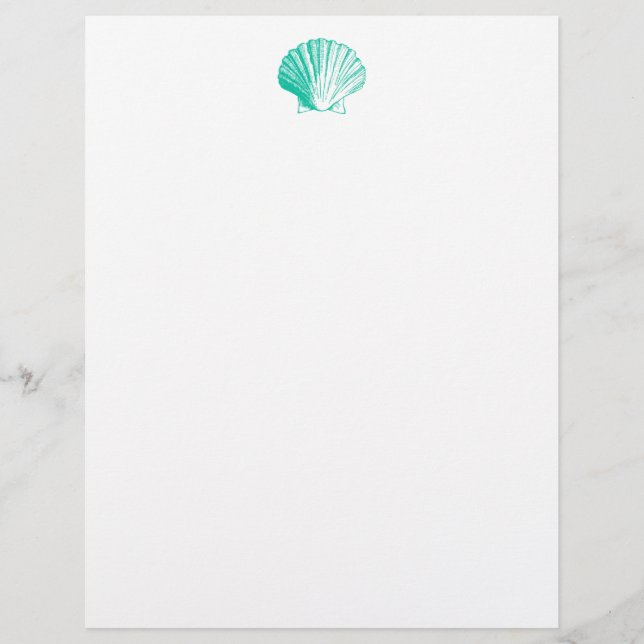 Aqua Seashell Letterhead (Front)