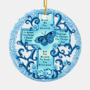 Aqua Serenity Cross ornament