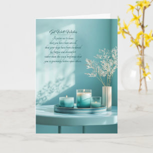 Aqua Shadows Sunlight Candles Sentimental Get Well Card