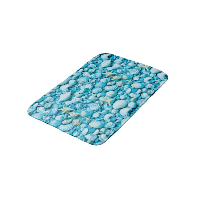 Aqua Shellscape Bath Mat (Angled)
