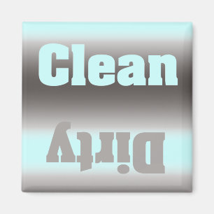 Aqua Silver Dirty Clean Magnet