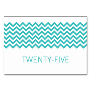 Aqua Simple Chevron Table Card