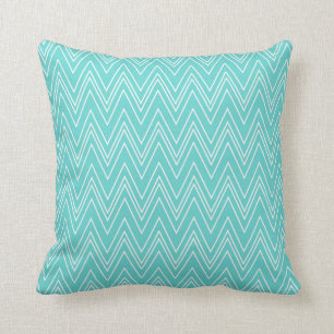 Aqua Skinny Chevron Cushion