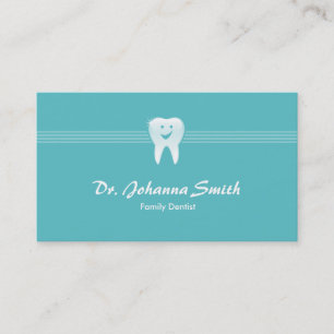 Aqua Smiling Tooth Dental Appointment Female Card