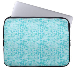 Aqua Snakeskin Pattern Laptop Sleeve