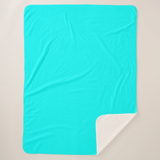 Aqua (solid colour) sherpa blanket (Front)