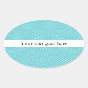 Aqua Spiral Oval Sticker