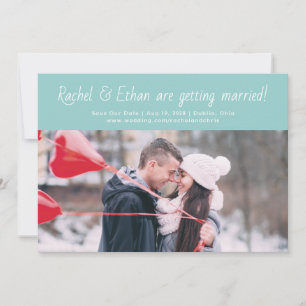 Aqua Spirited Names Save the Date Photo Card