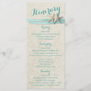 Aqua Starfish Beach Wedding Itinerary Programme