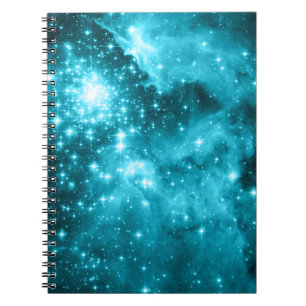 Aqua Stars Spiral Notebook