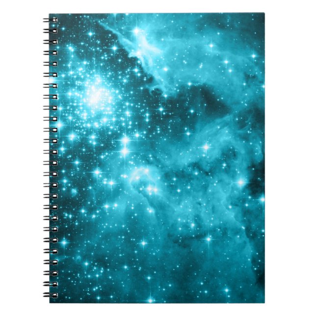 Aqua Stars Spiral Notebook (Front)