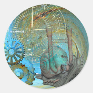 Aqua Steam Snail Traveller Classic Round Sticker